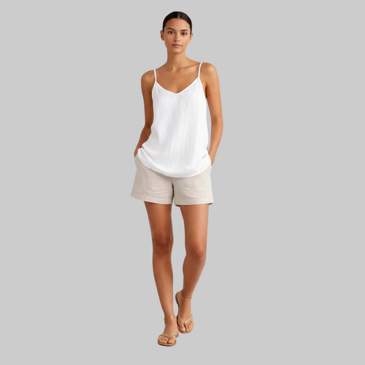 Breathable Linen Spaghetti Tank Top