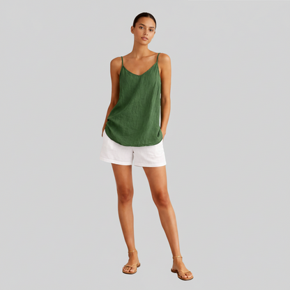 Breathable Linen Spaghetti Tank Top