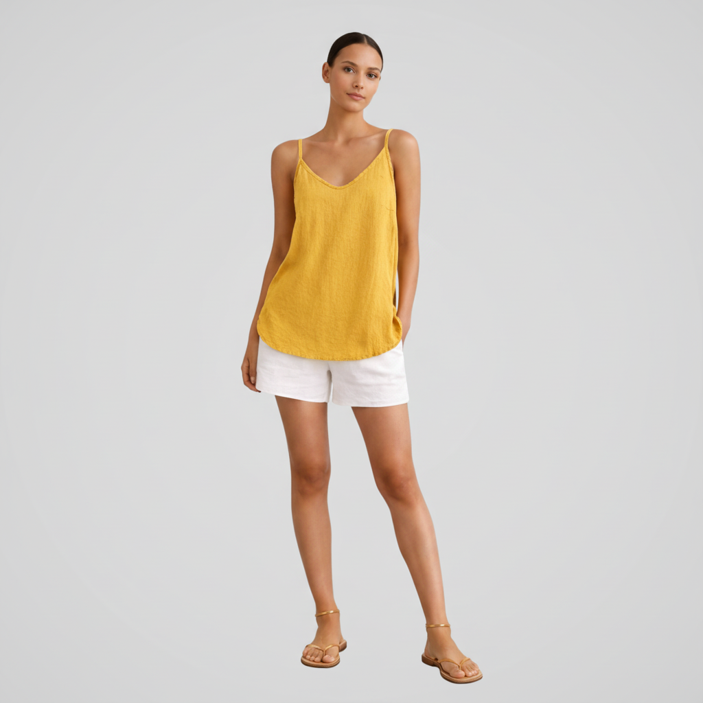 Breathable Linen Spaghetti Tank Top