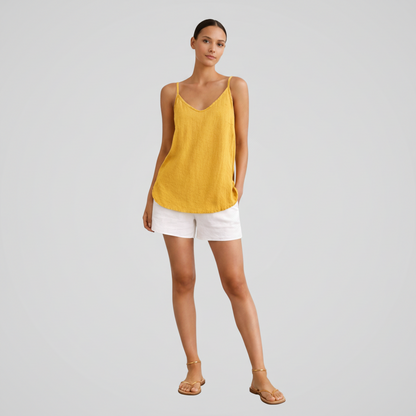 Breathable Linen Spaghetti Tank Top