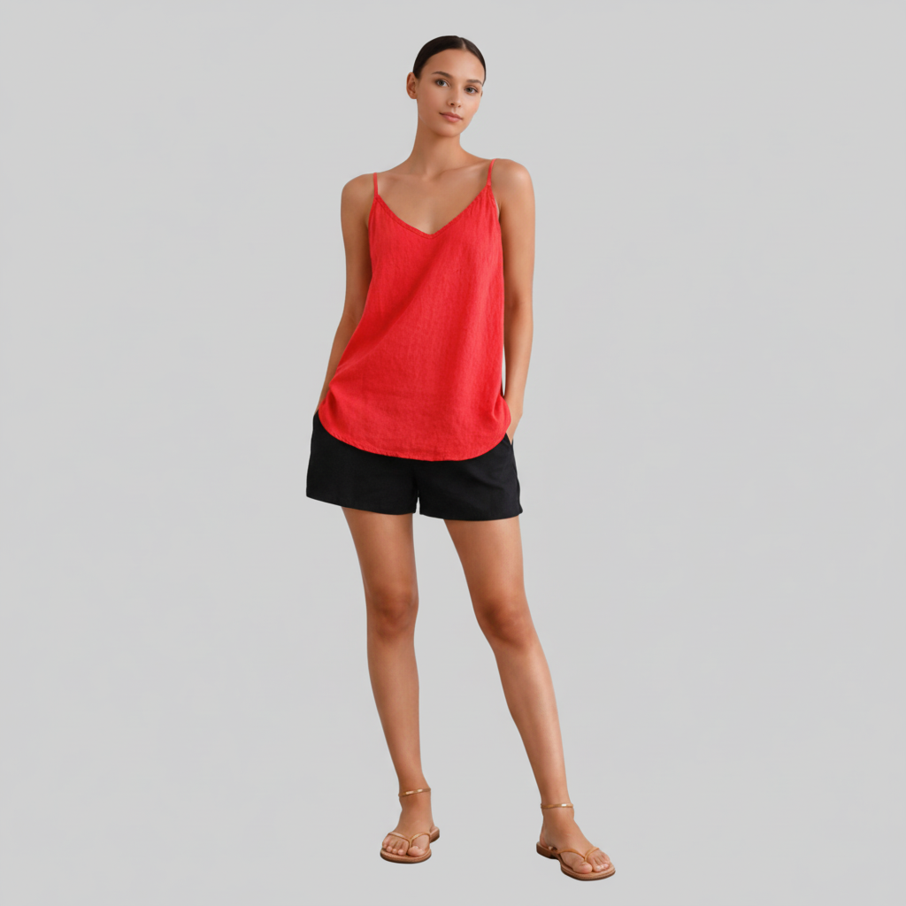 Breathable Linen Spaghetti Tank Top