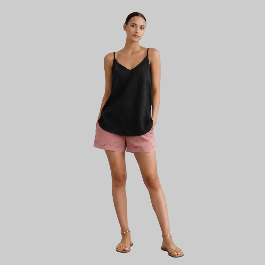 Breathable Linen Spaghetti Tank Top