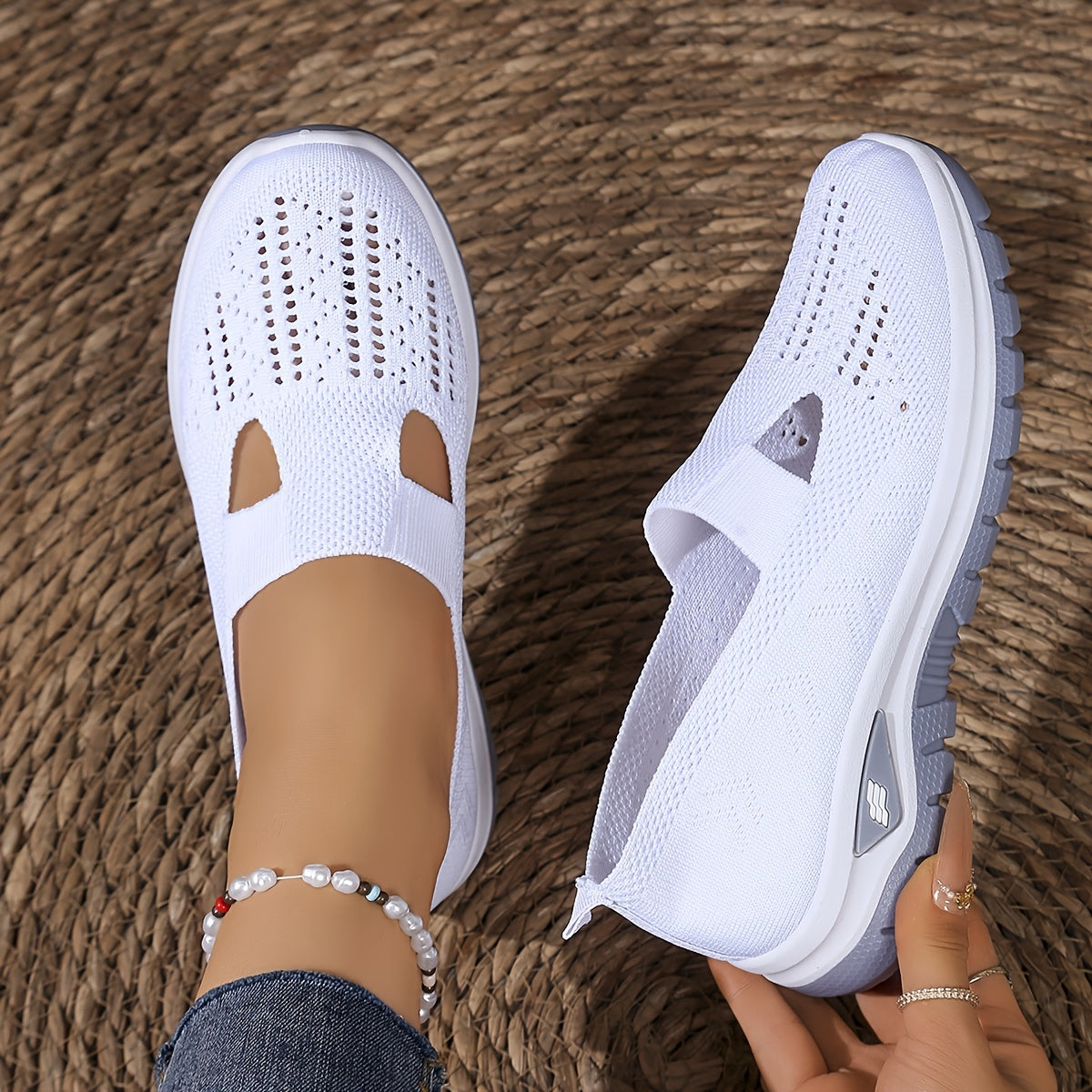 Breathable Knit Slip On Sneakers