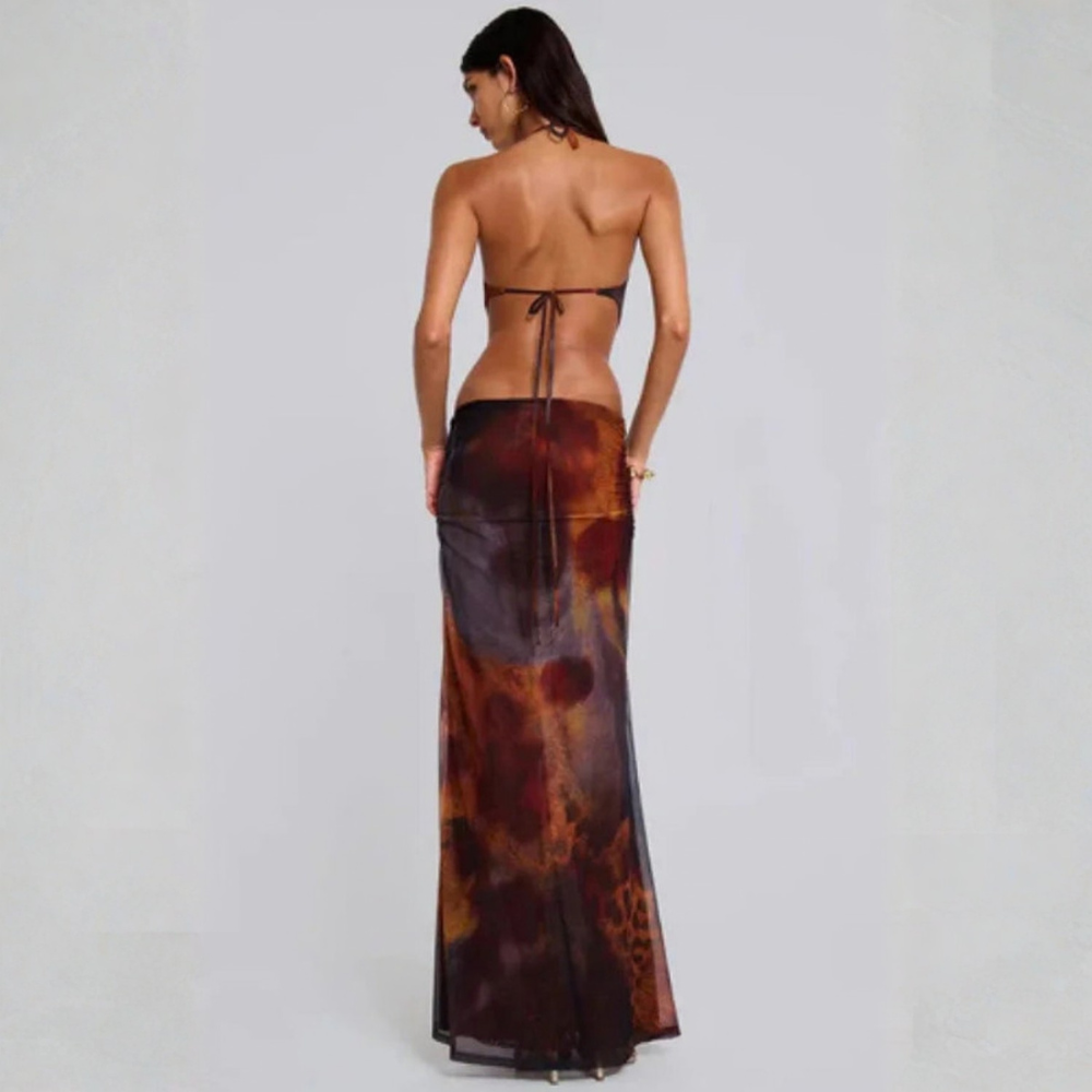 Bold Leopard Print Halter Dress