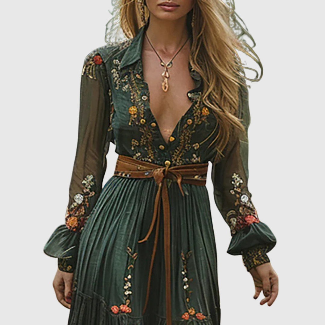 Romantic Embroidered Maxi Dress