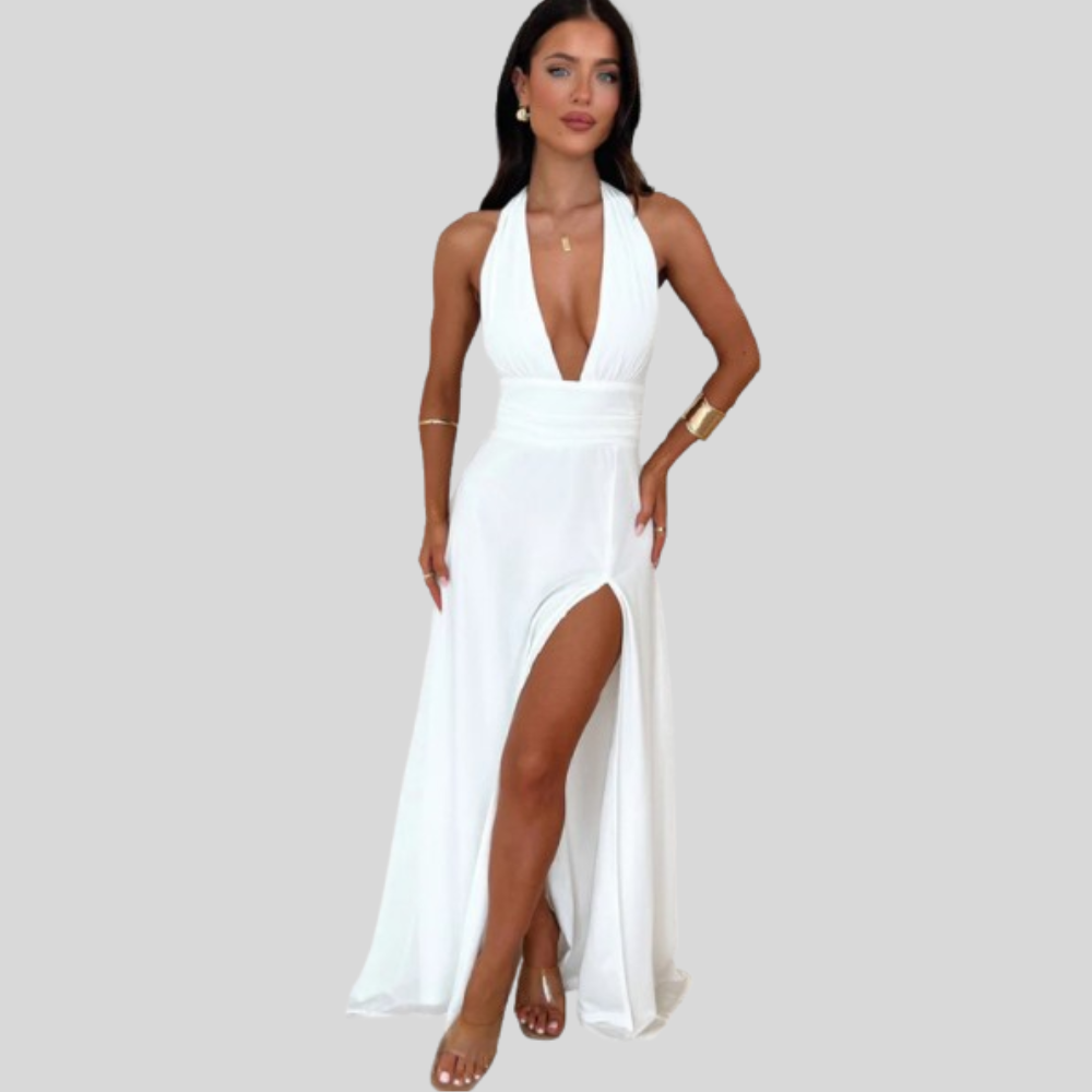 Sleek Maxi Dress V Neck