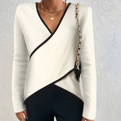 Sleek Knit Wrap Sweater