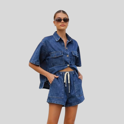 Vintage Denim Two Piece Set