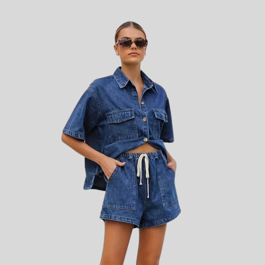 Vintage Denim Two Piece Set