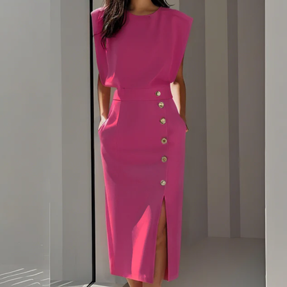 Chic Midi Dress Side Slit