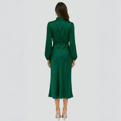 Graceful Midi Dress Long Sleeve
