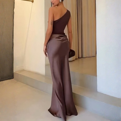 Graceful One Shoulder Maxi Dress