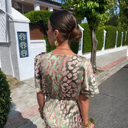 Copper Twist Knot Midi Dress