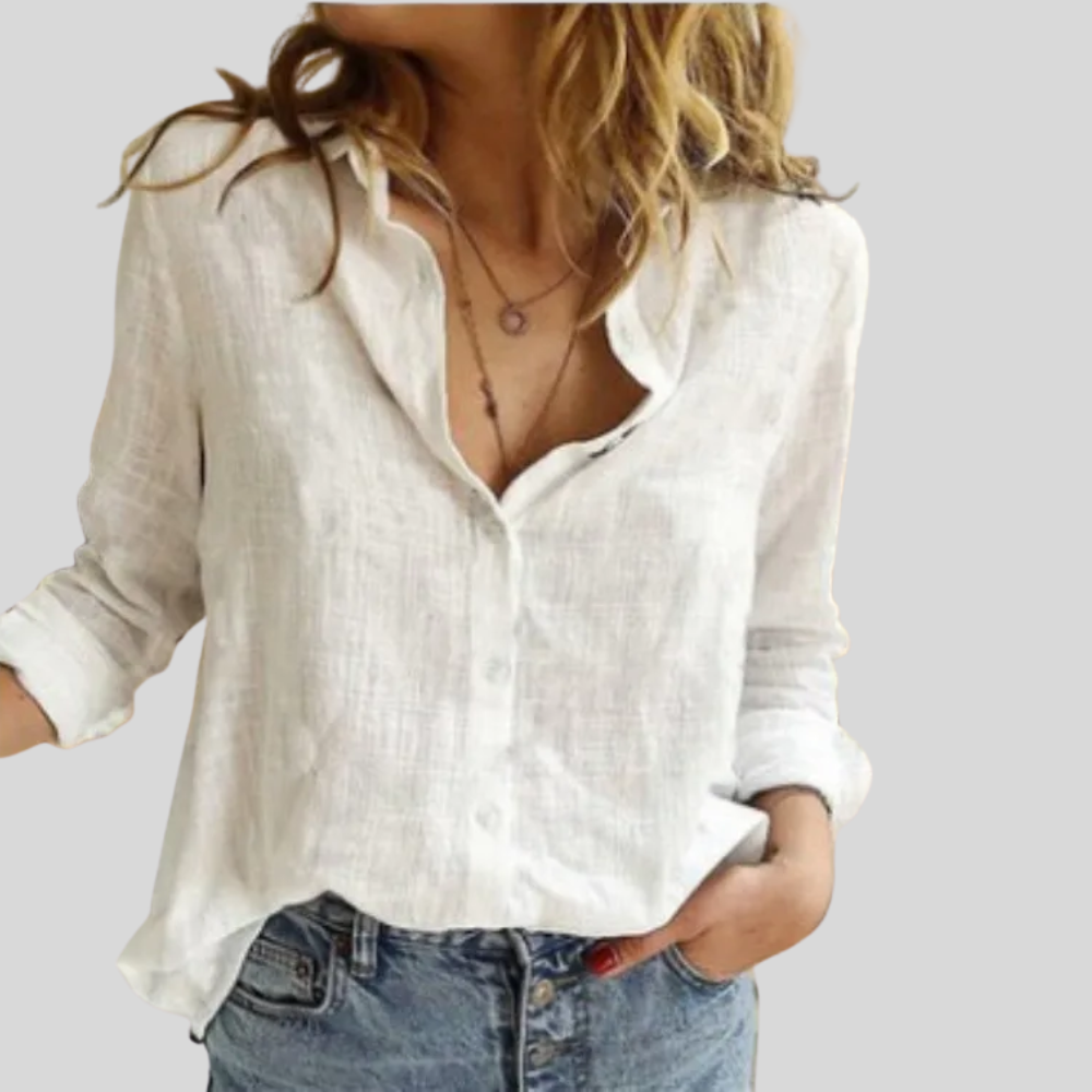Chic Cotton Button Front Top