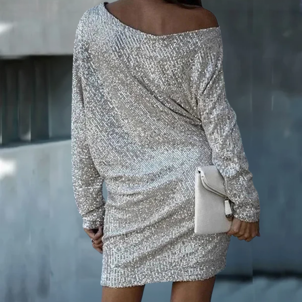 Gleaming Sequin One Shoulder Dress