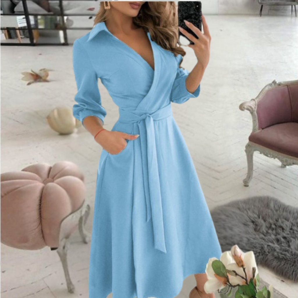 Graceful Tied Waist Midi Dress