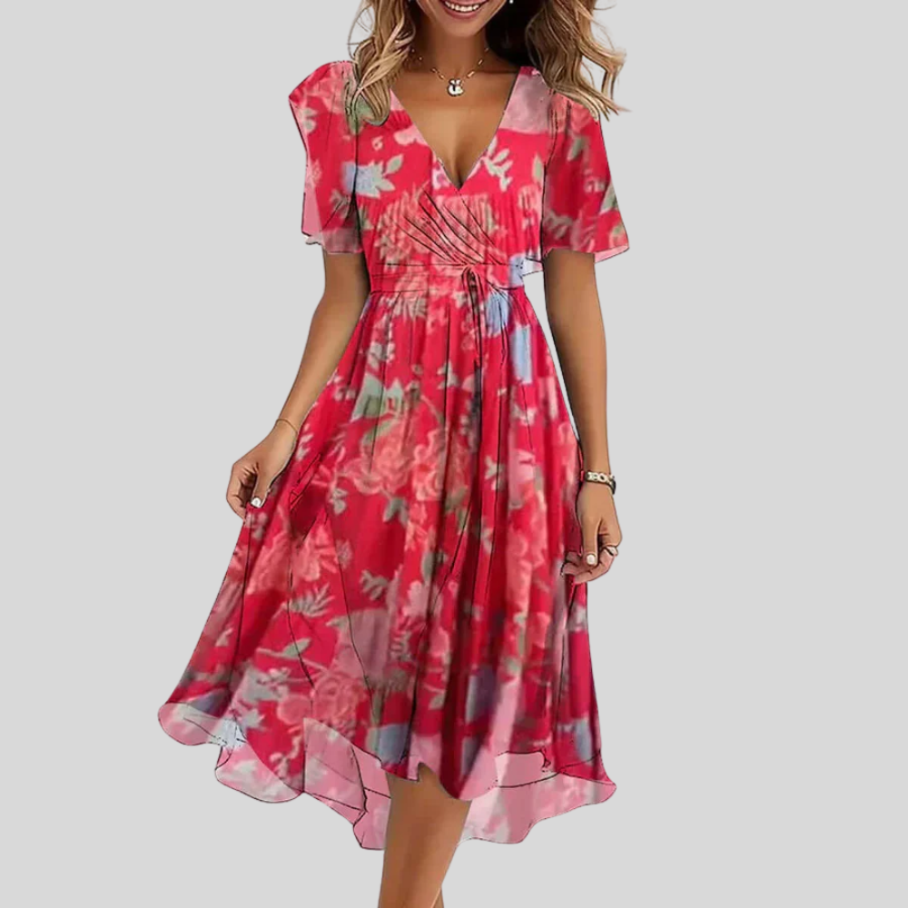 Relaxed Short Sleeve Midi Dress