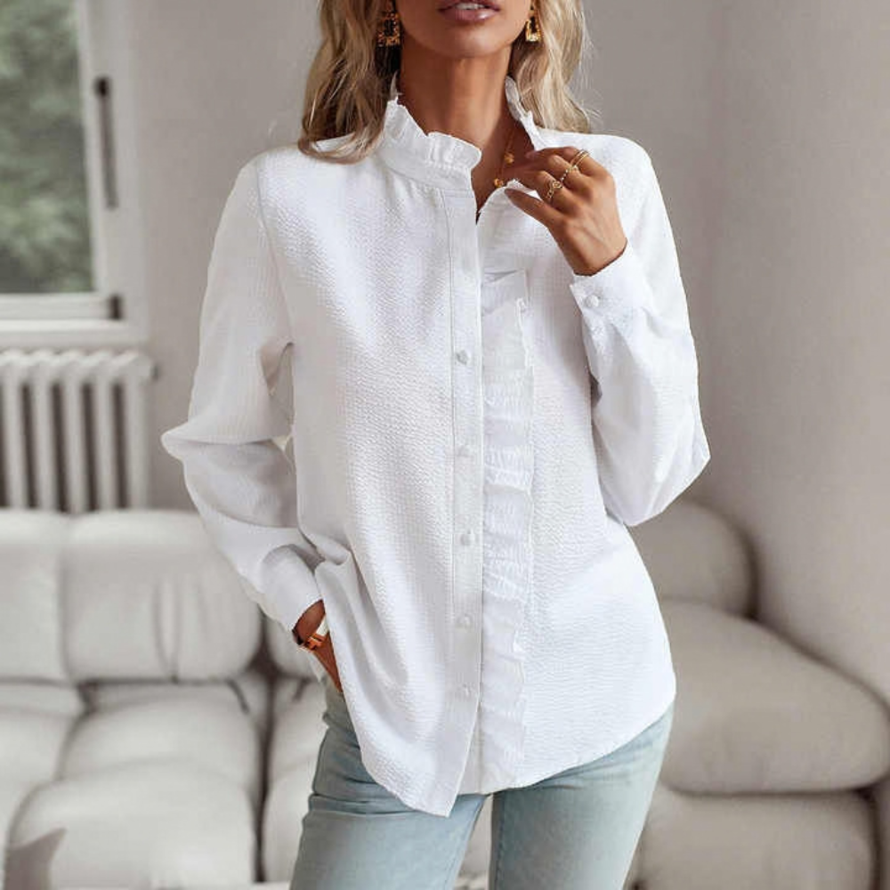 Striped Ruffle Top Long Sleeve