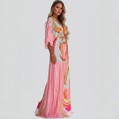 Abstract Print Maxi Dress