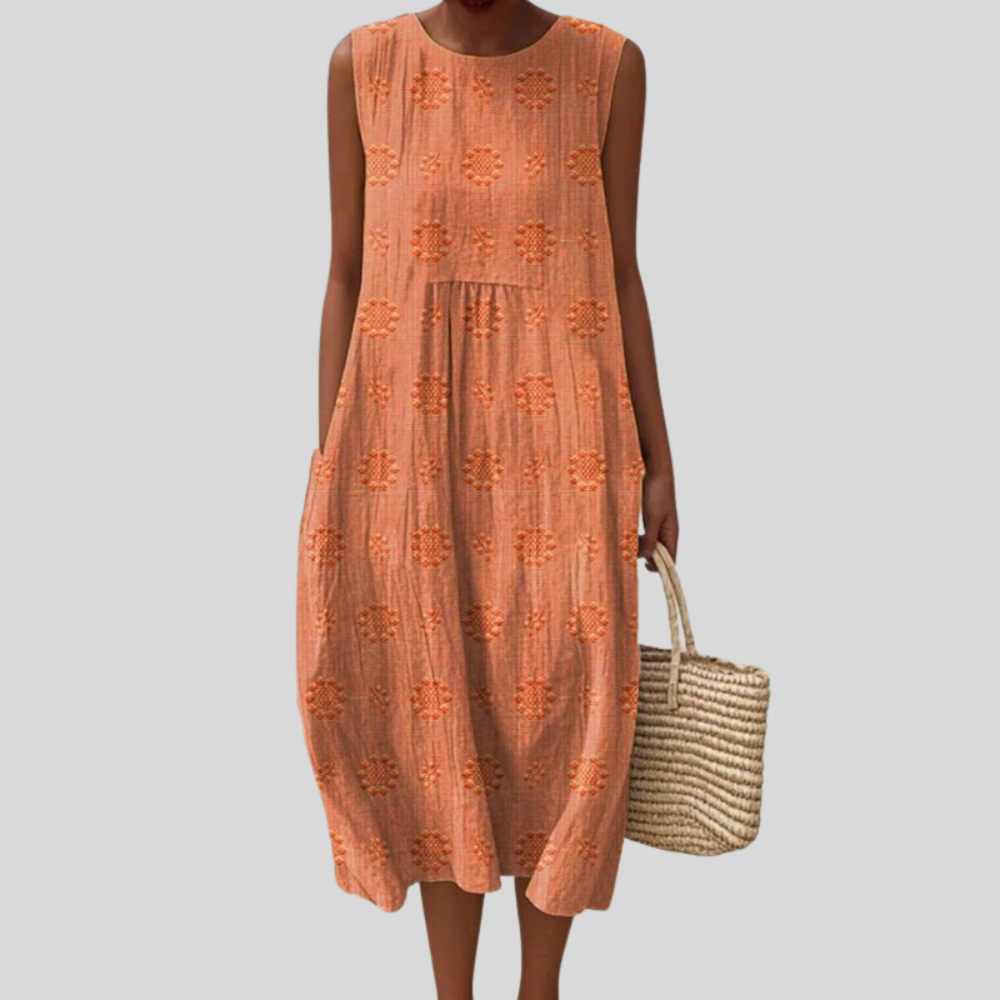 Embroidered Sleeveless Dress