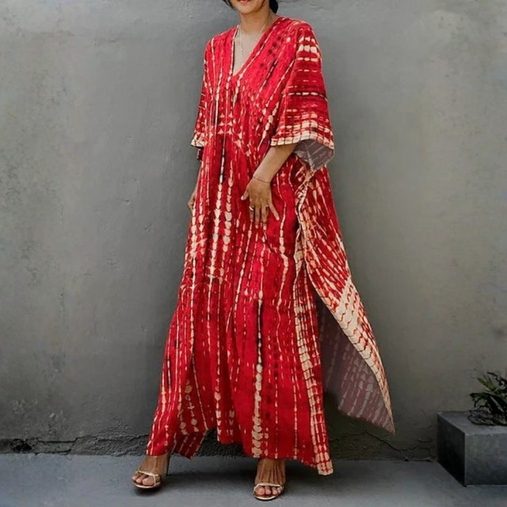 Airy Chiffon Caftan Maxi Dress