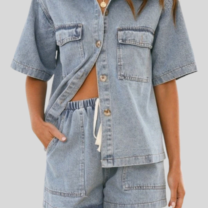 Casual Shirt Shorts Set