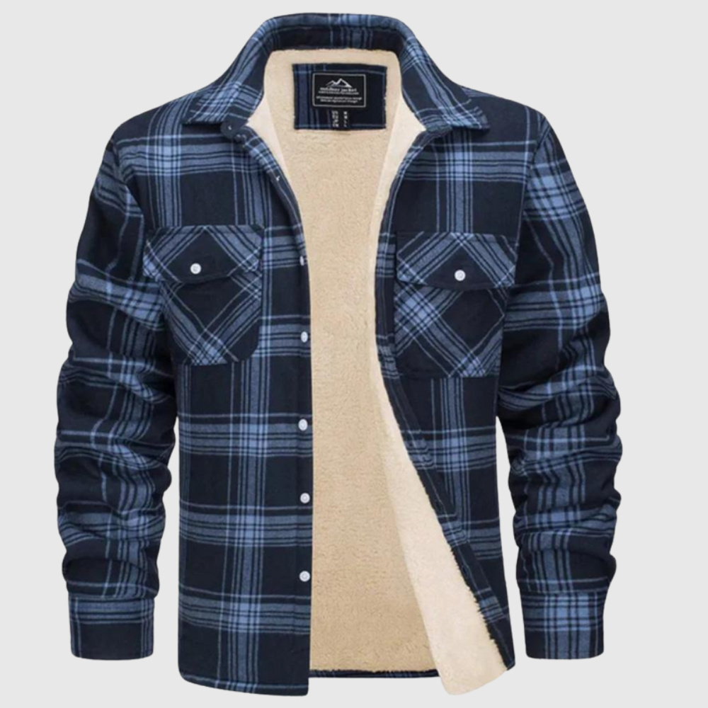 Warm Lined Plaid Casual Jacket