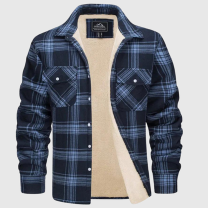 Warm Lined Plaid Casual Jacket