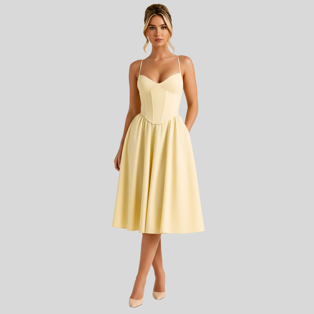 Sleek Bustier Midi Dress