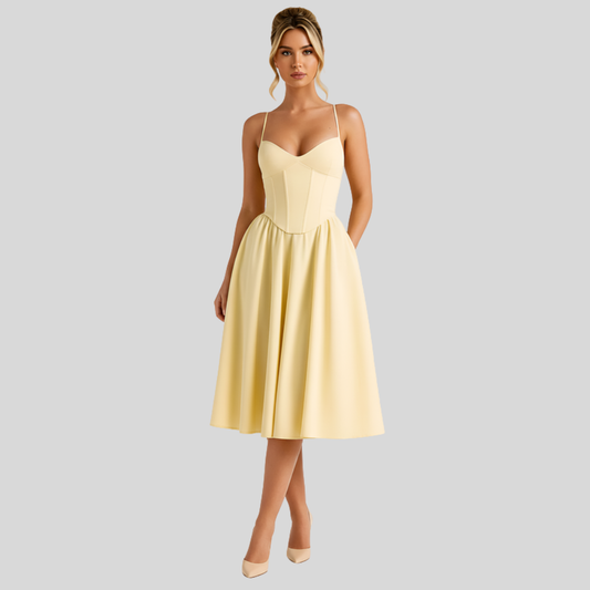 Sleek Bustier Midi Dress