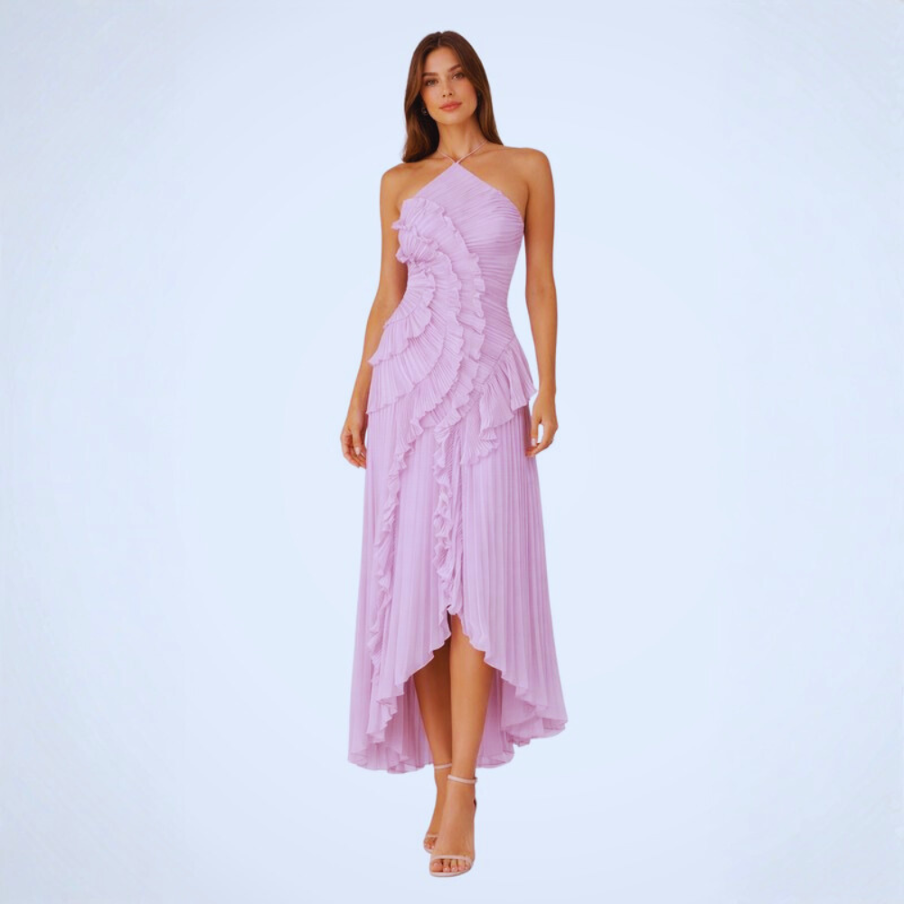 Radiant Halter Maxi Dress Backless