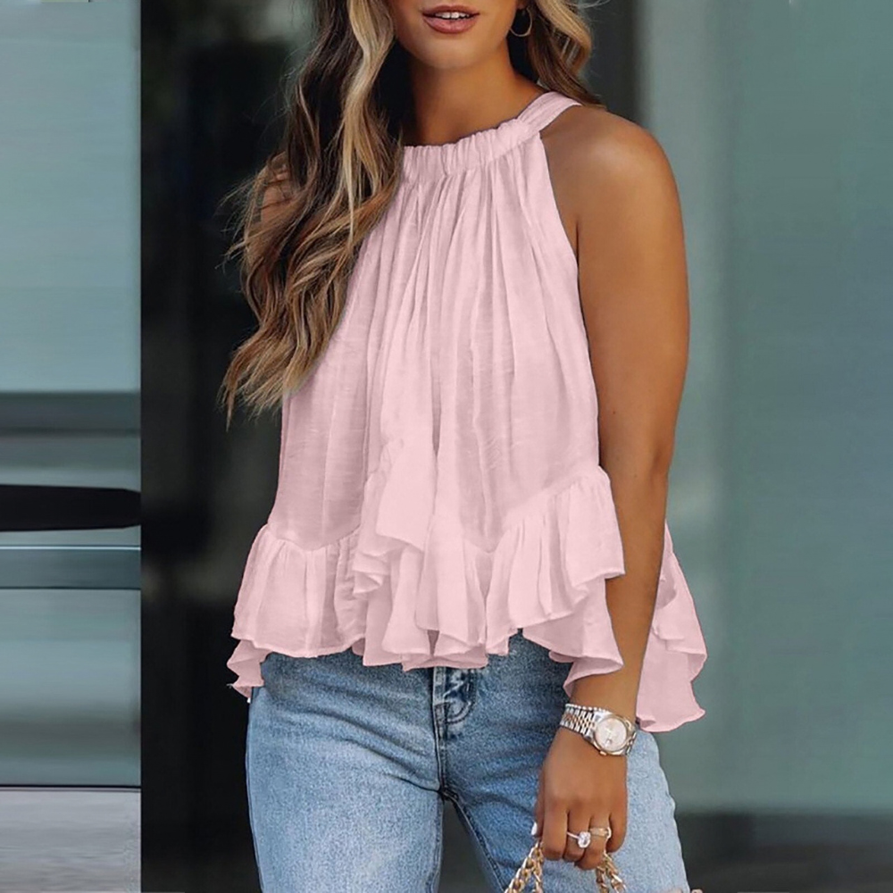 Ruffled Sleeveless Top