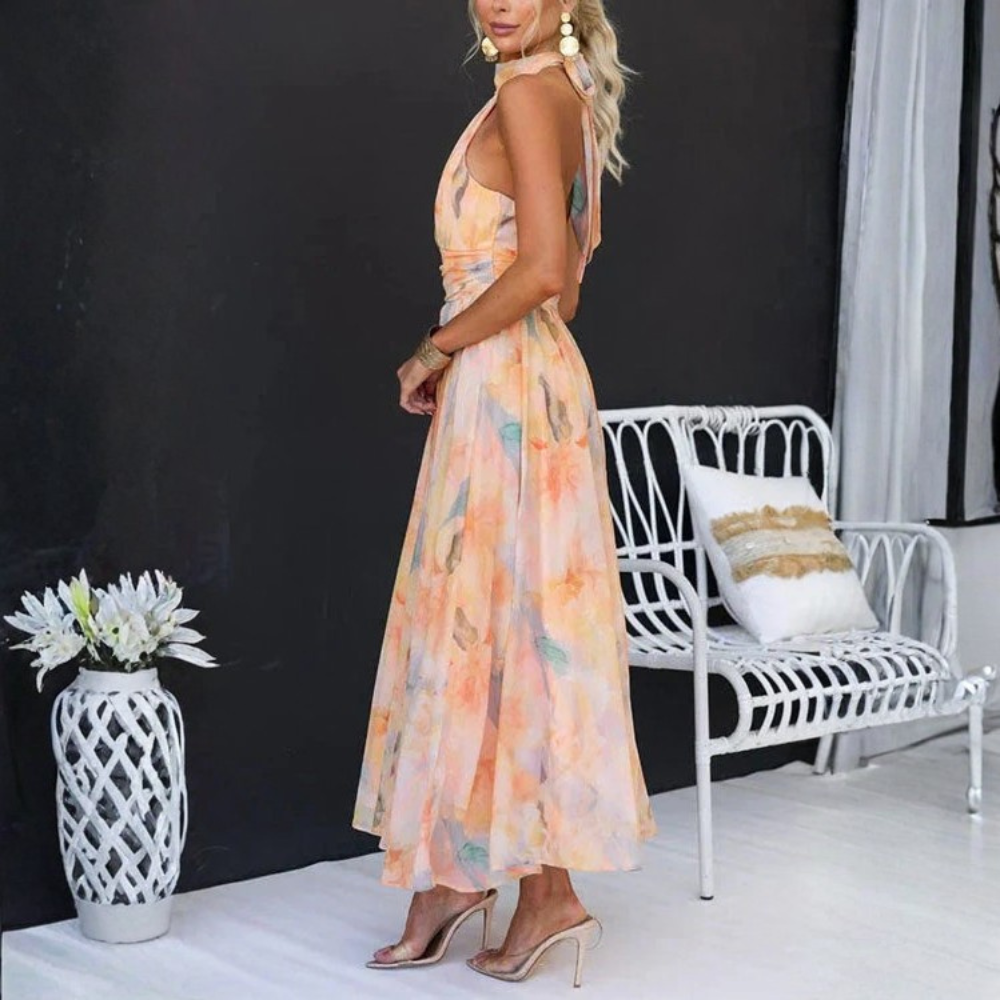 Vibrant Watercolour Maxi Dress