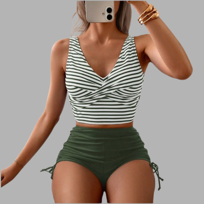 Sporty Cross Front Swimsuit