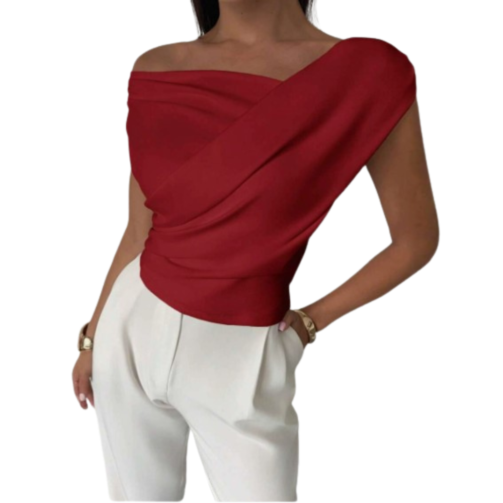 Polished Draped Shoulder Top
