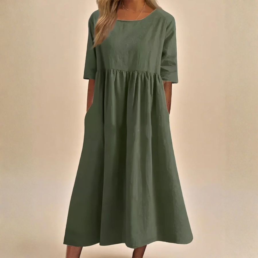 Breathable Cotton Midi Dress