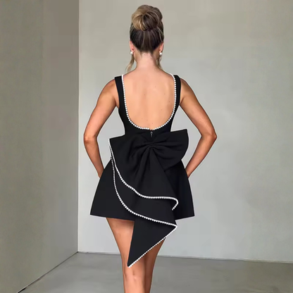 Lustrous Open Back Mini Dress