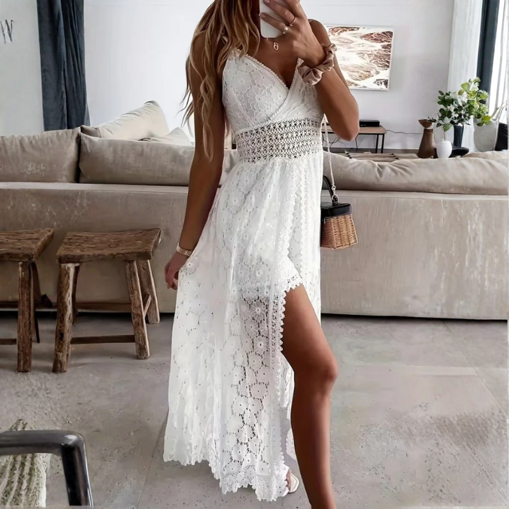Floral Lace Sleeveless Maxi Dress