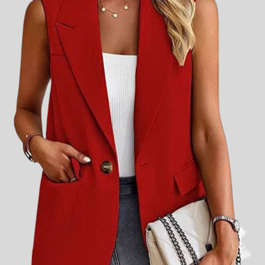 Polished Sleeveless Blazer Vest