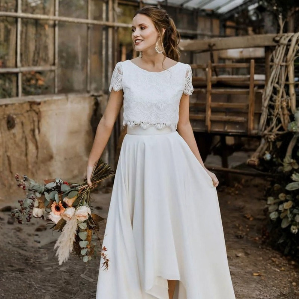 Romantic Lace Two Piece Gown