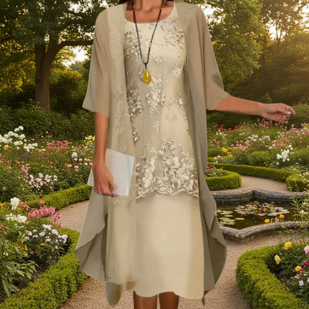 Airy Chiffon Two Piece Dress