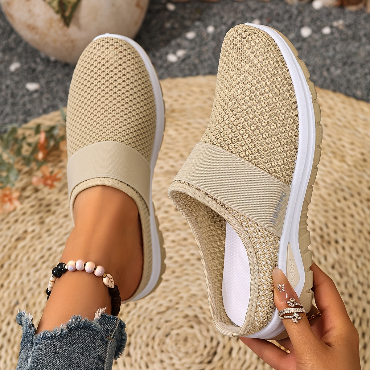 Breathable Strap Slip On Sneakers