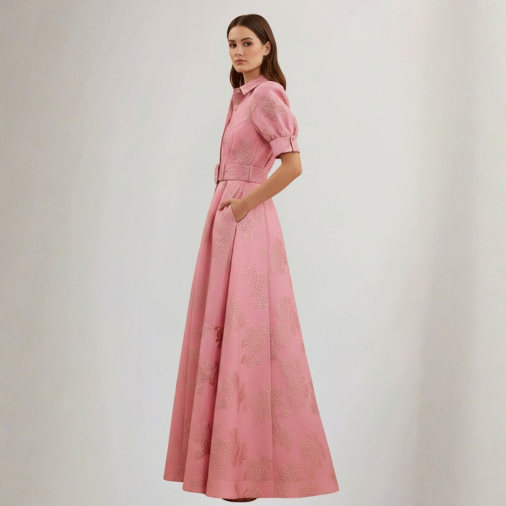 Floral Maxi Dress Button Front