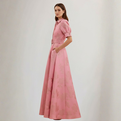Floral Maxi Dress Button Front