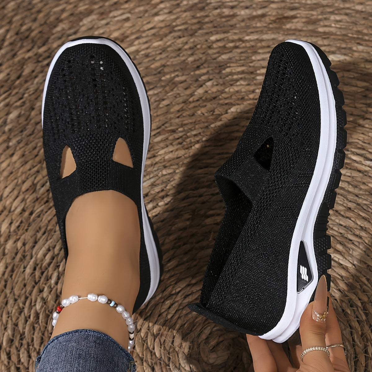 Breathable Knit Slip On Sneakers