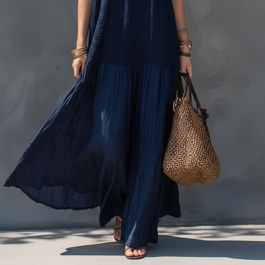 Bohemian Linen Maxi Dress