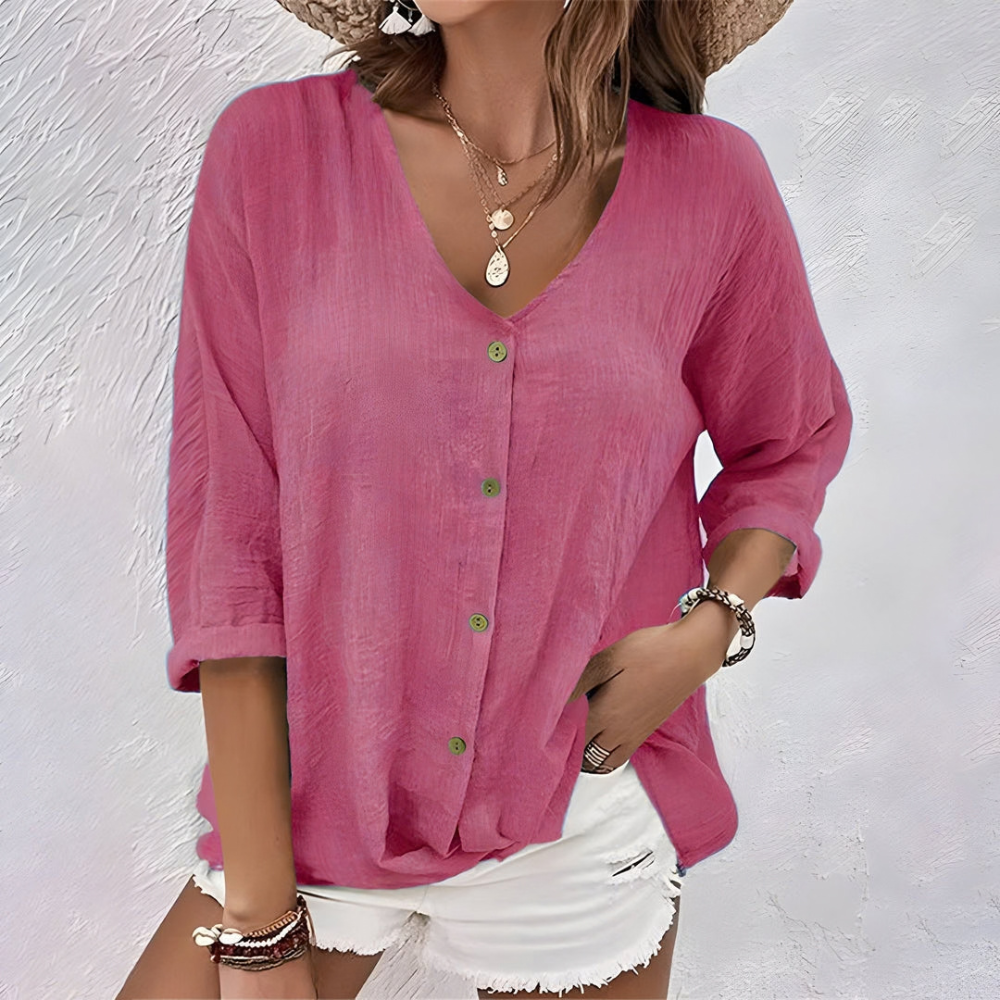 Relaxed Blouse V Neck