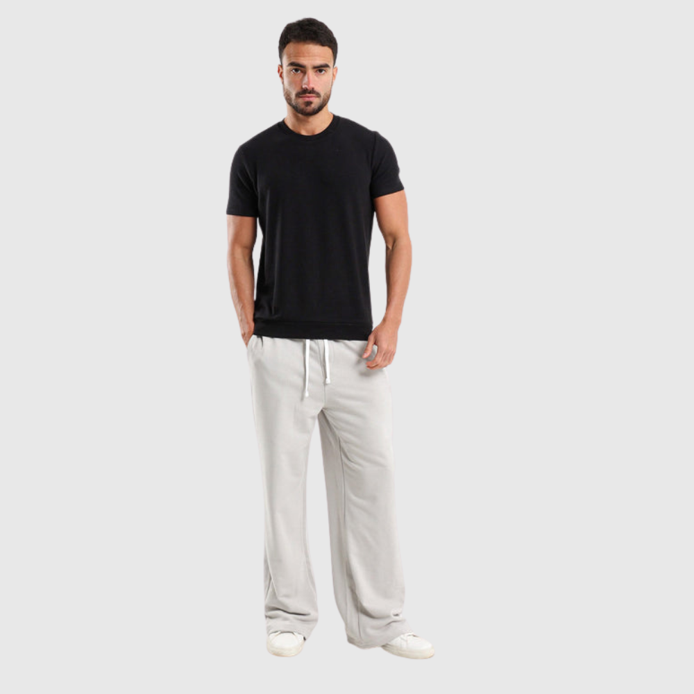 Textured Crew Neck Casual T-Shirt