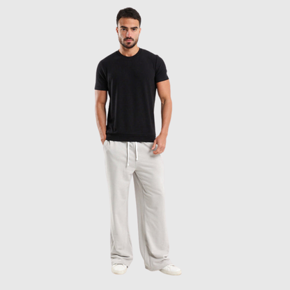 Textured Crew Neck Casual T-Shirt