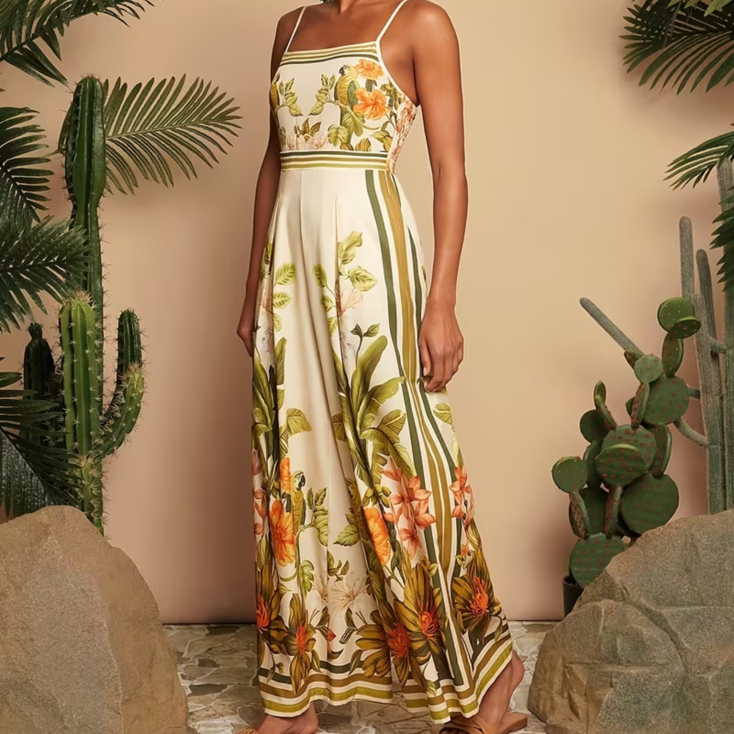 Printed Off Shoulder Wide Leg Jumpsuit